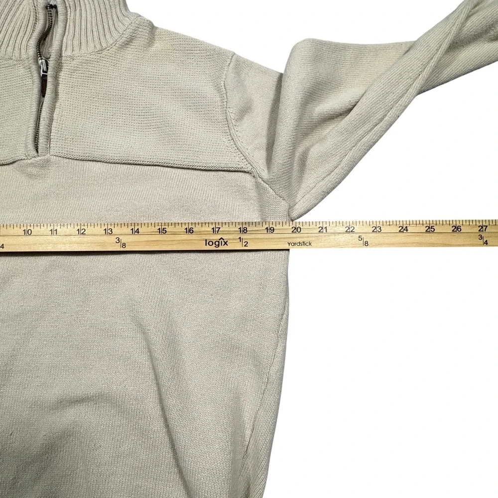 Dockers Mens Quarter Zip Pullover‎ Sweater Beige Cotton Medium
